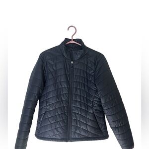 Lightweight Black Quilted Puffer Jacket with Stand Collar